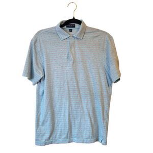 Peter Millar Collection Men's Blue And Grey Cotton Golf Polo Size S
